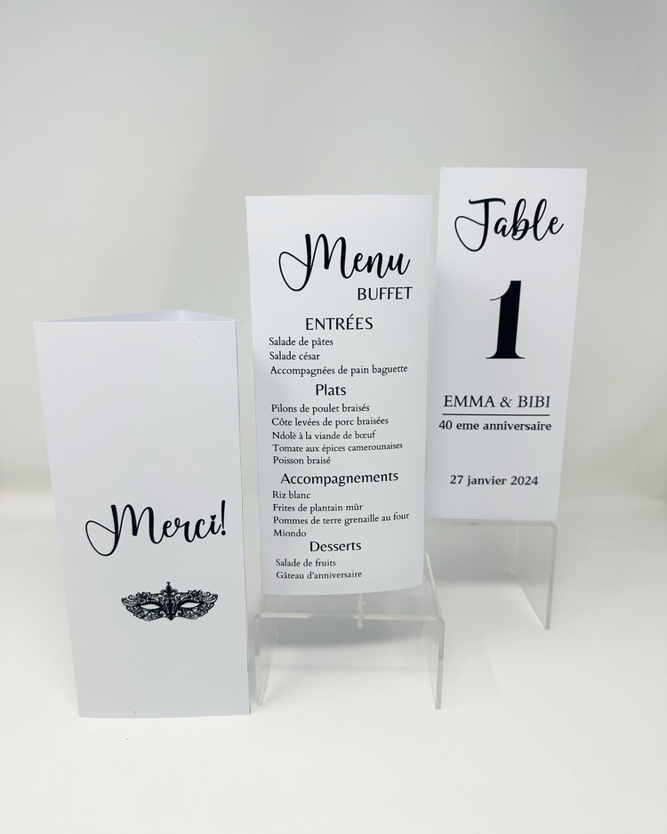 Triangular Table Number & Menu
