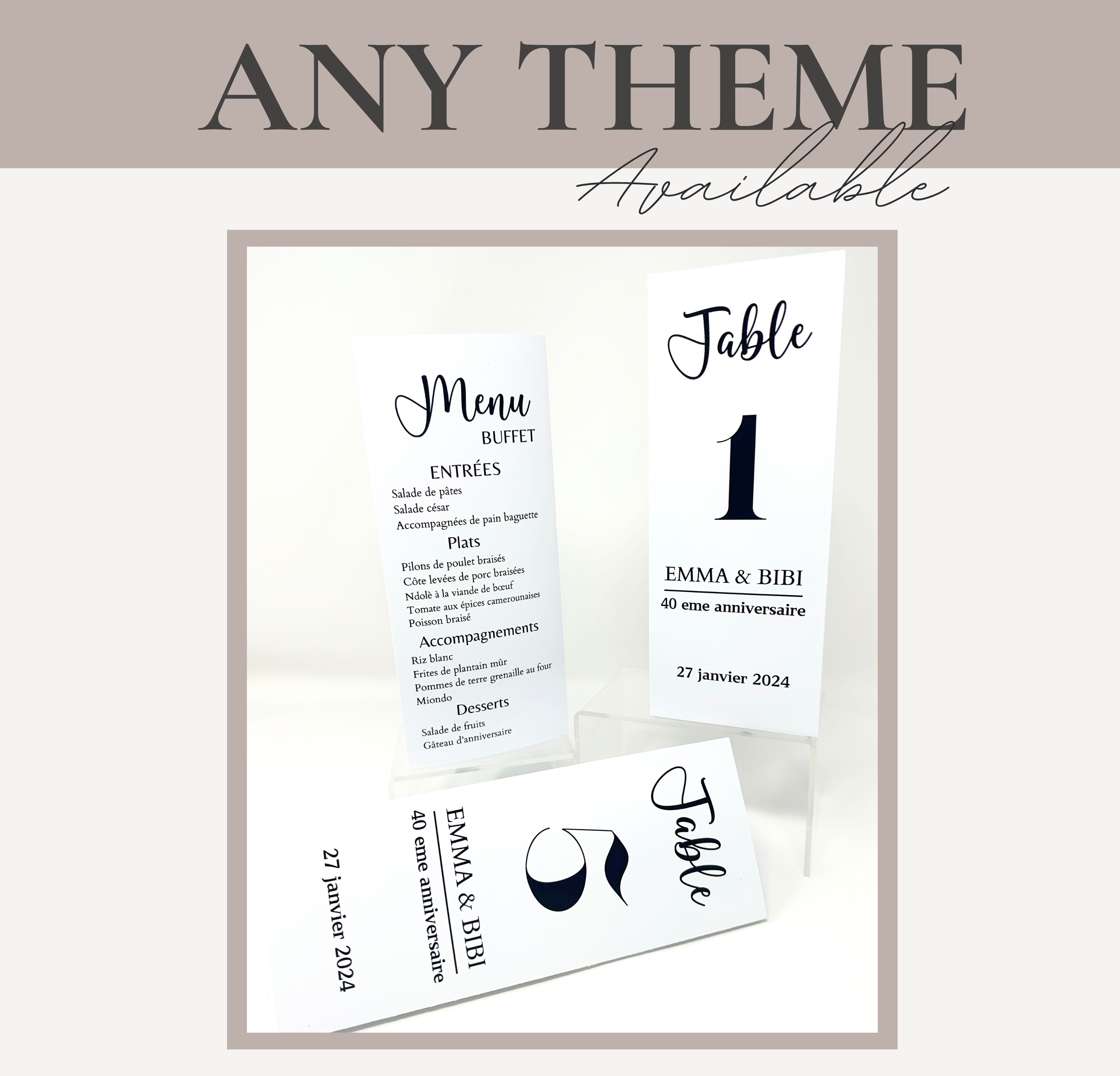 Table Labeling Triangular Triangular Table Number & Menu