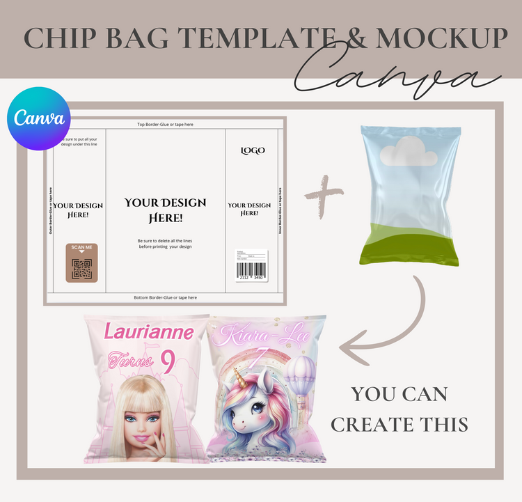 Chip Bag Template & Mockup - Canva